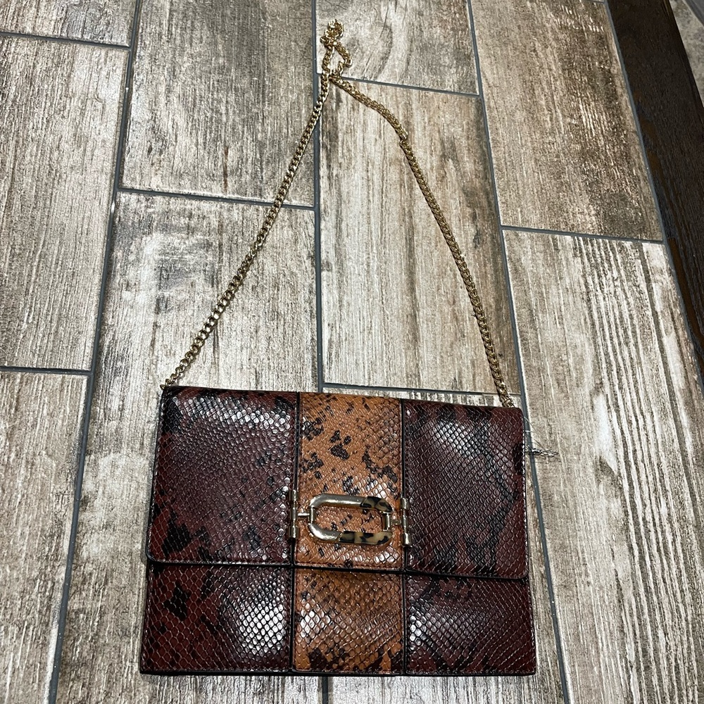 🍂TopShop Snake Print Shoulder Bag NWOT👜